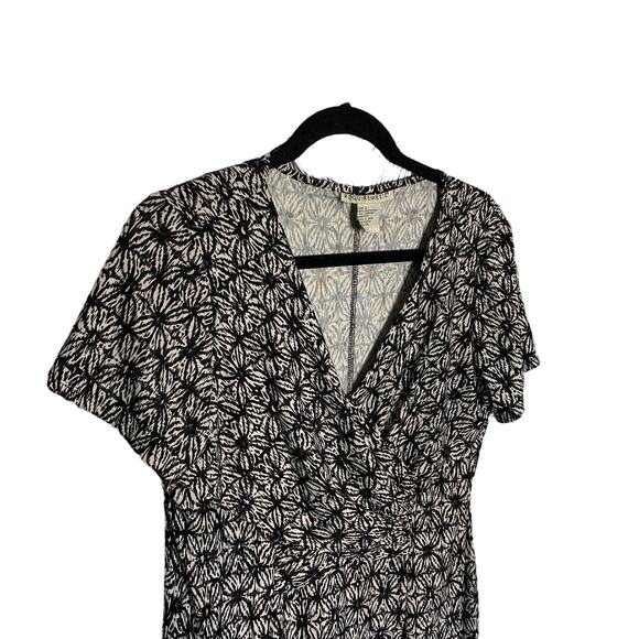 Vintage Requirements Black & White Faux Wrap Midi Dress Women's Size: Large - Picture 10 of 10